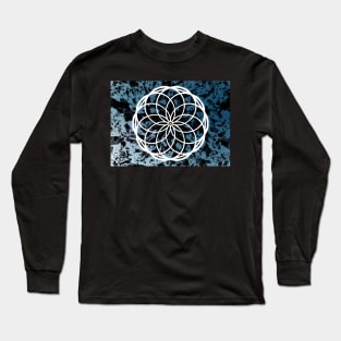 Midnight Mandala with Yellow Center Long Sleeve T-Shirt